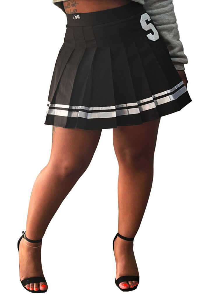 S Cheer Skirt Black & White Scope Apparel